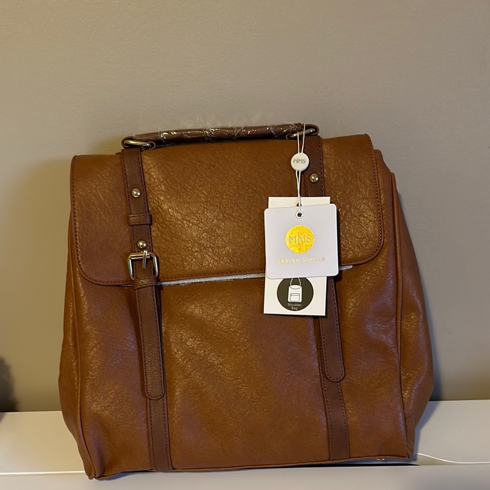 New with tags MMS Design Studio Brown Leather Backpack